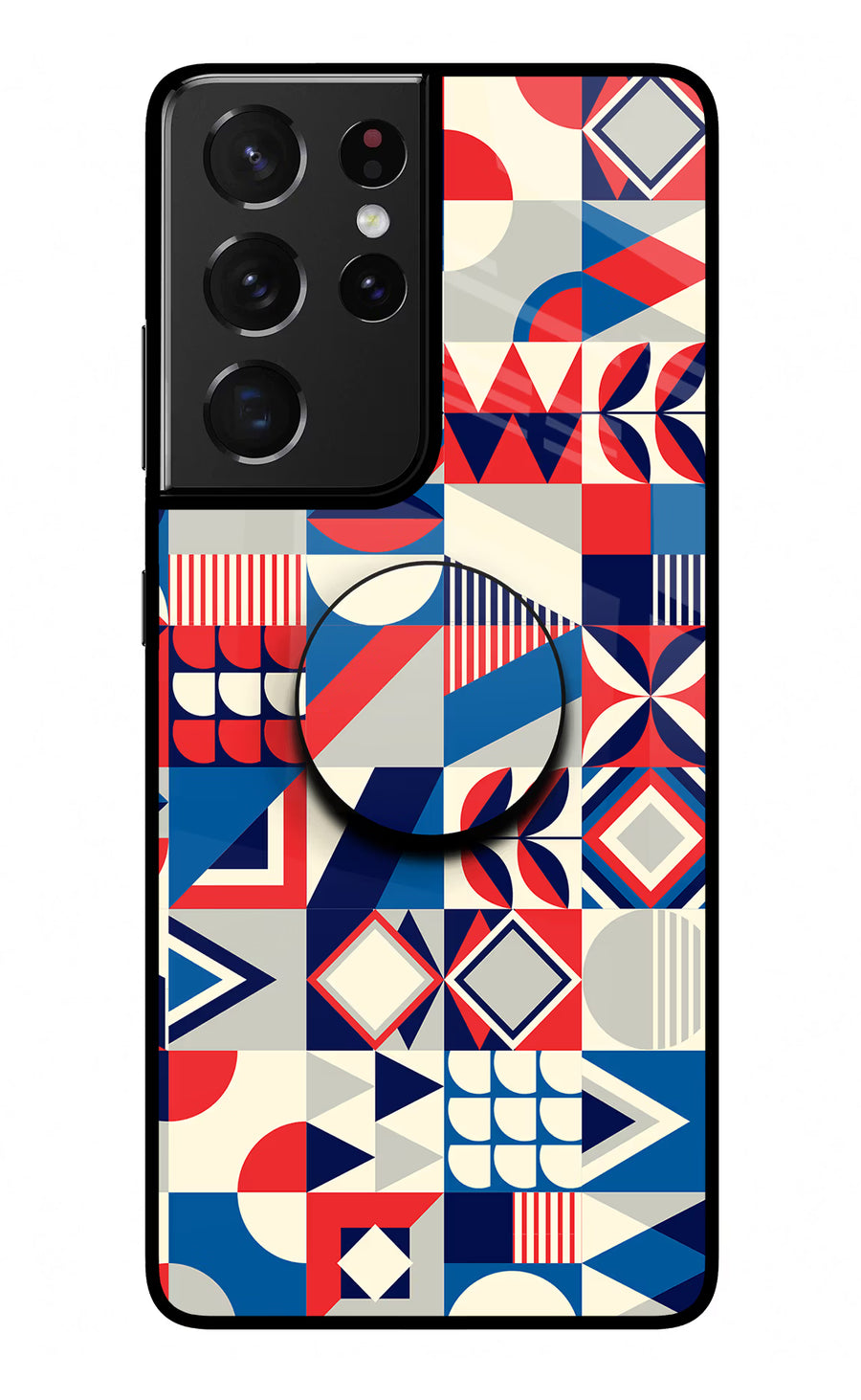 Colorful Pattern Samsung S21 Ultra Pop Case, Glass case