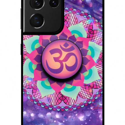 Om Purple Samsung S21 Ultra Glass Case