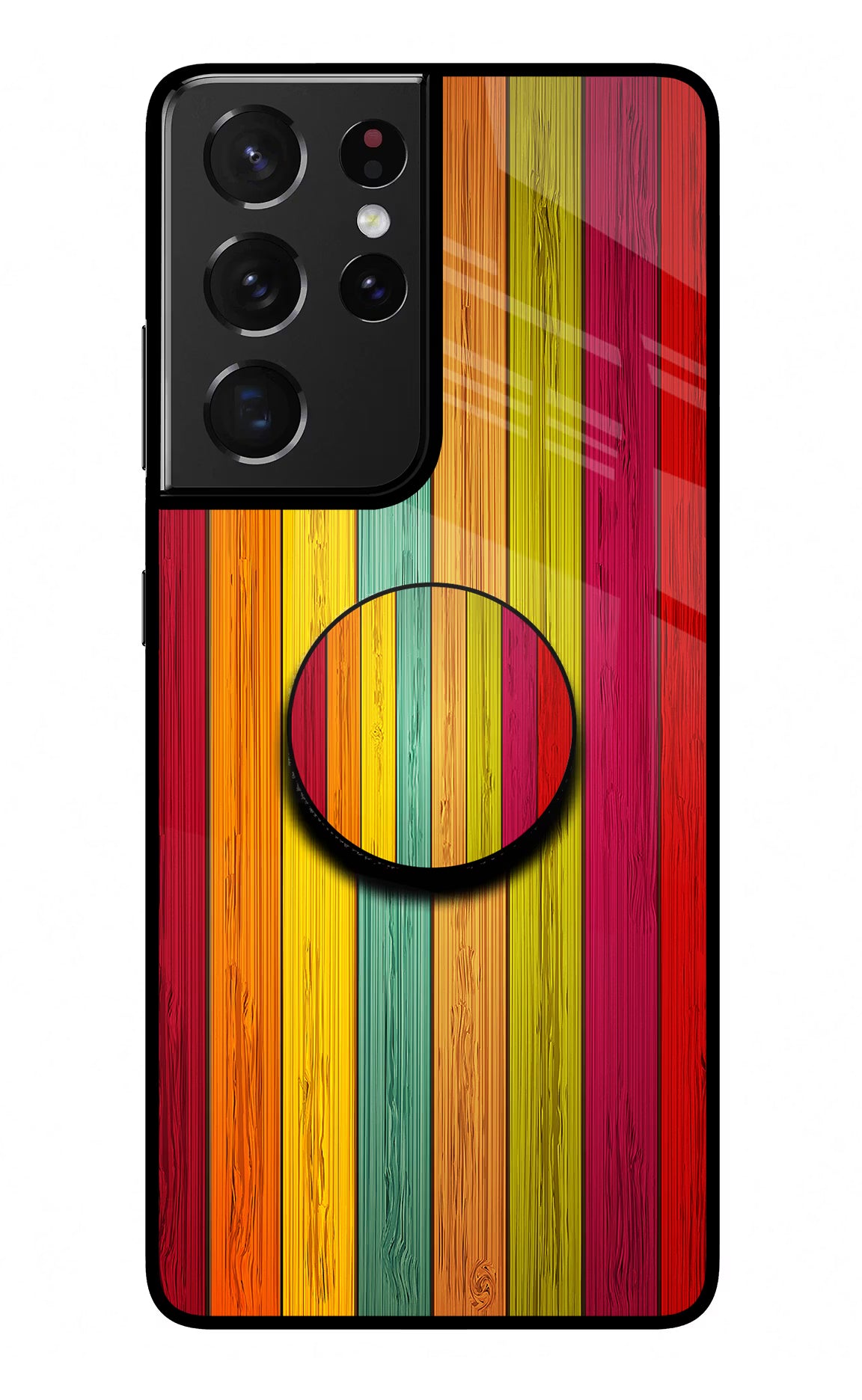 Multicolor Wooden Samsung S21 Ultra Pop Case by Casekaro