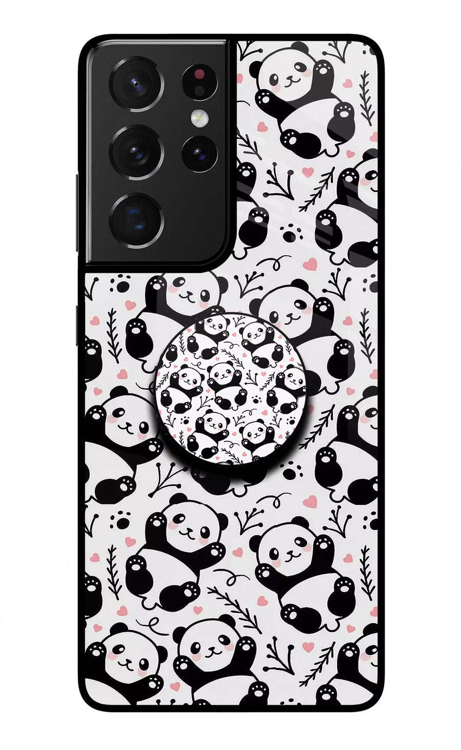 Cute Panda Samsung S21 Ultra Pop Case, Glass case
