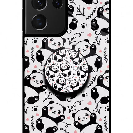 Cute Panda Samsung S21 Ultra Glass Case