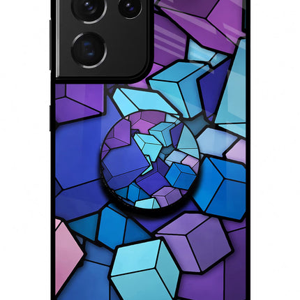Cubic Abstract Samsung S21 Ultra Pop Case by Casekaro