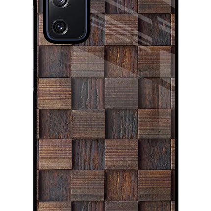 Wooden Cube Design Samsung S20 FE Glass Case