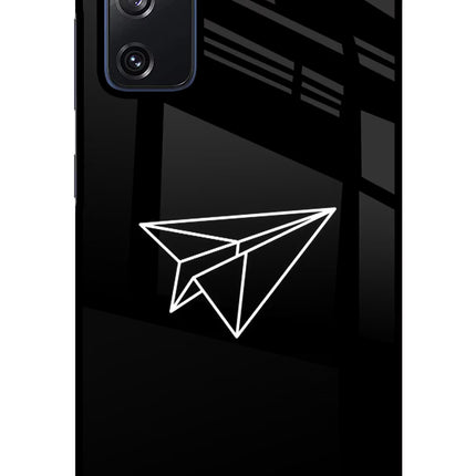 Paper Plane White Samsung S20 FE Glass Case