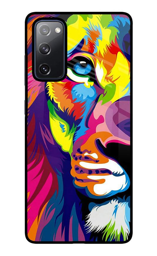 Lion Half Face Samsung S20 FE Glass Case