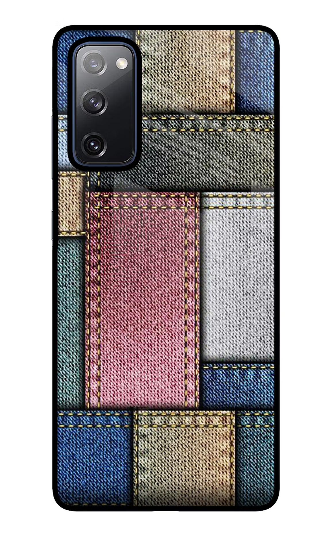Multicolor Jeans Samsung S20 FE Glass Case Back Cover by Casekaro
