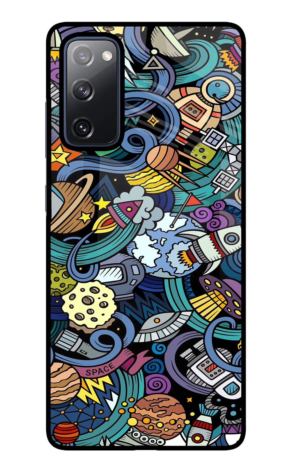 Space Abstract Samsung S20 FE Glass Case Back Cover by Casekaro