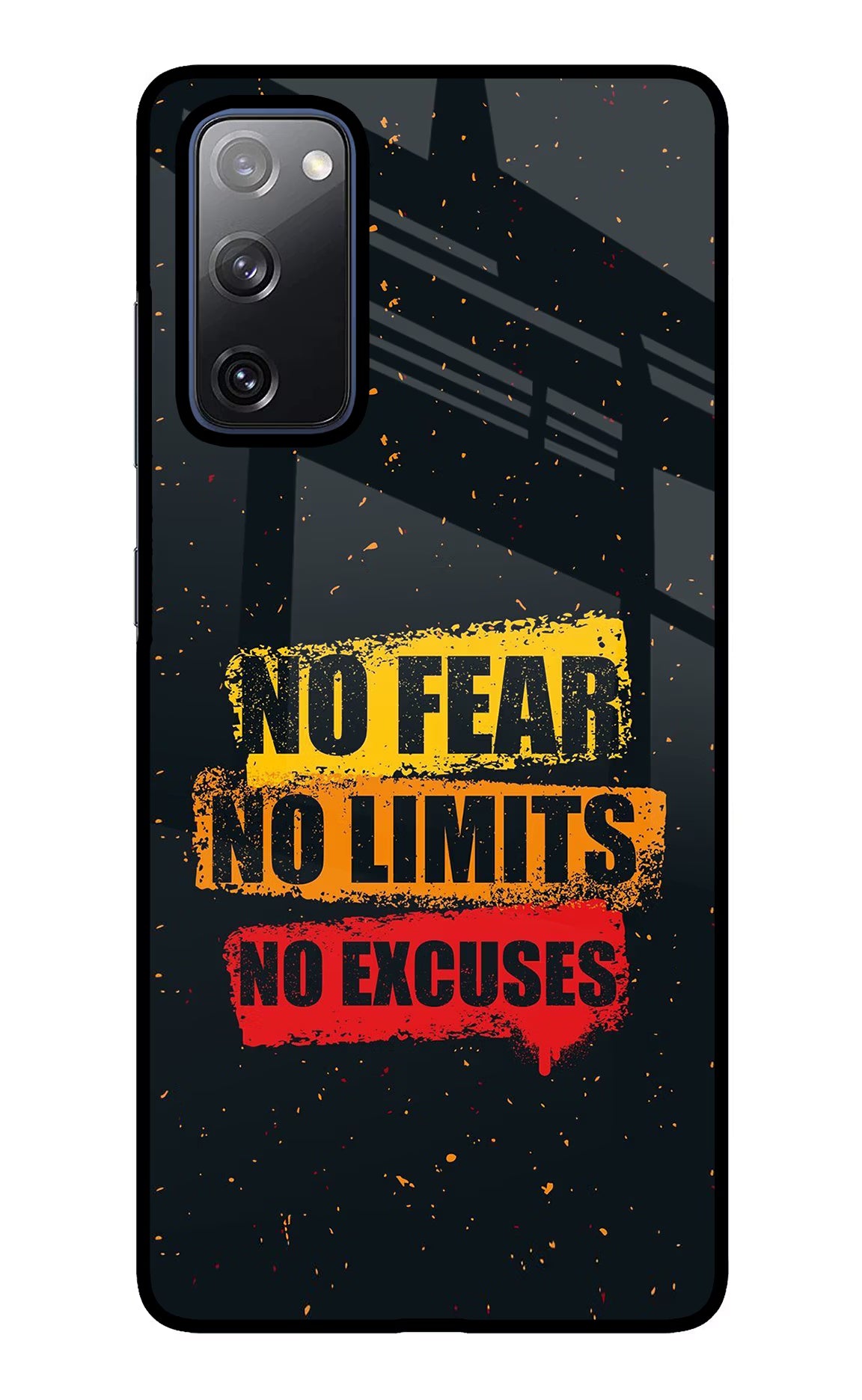 No Fear No Limits No Excuse Samsung S20 FE Glass Case Back Cover by Casekaro