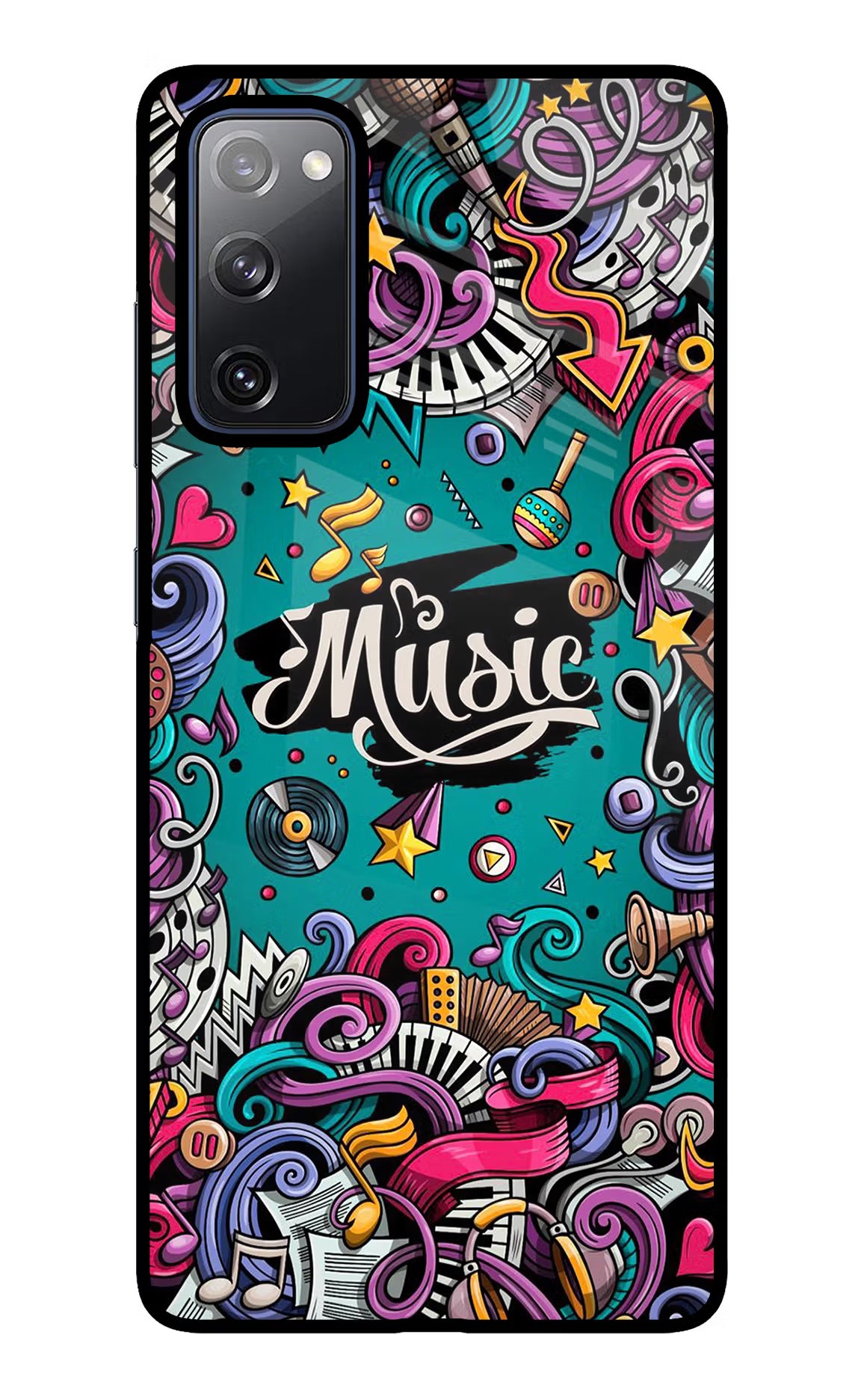 Music Graffiti Samsung S20 FE Glass Case Back Cover by Casekaro