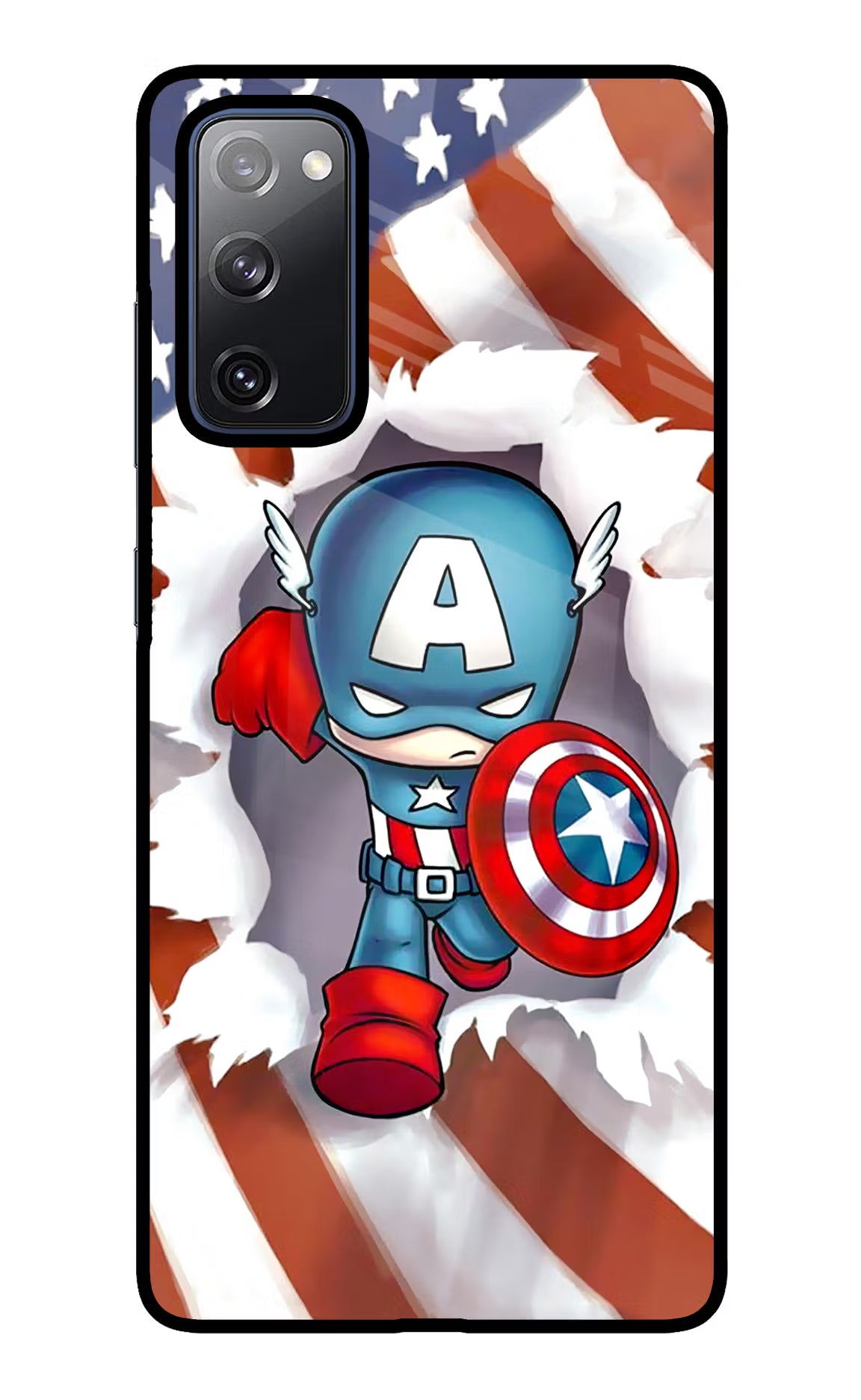 Captain America Samsung S20 FE Glass Case Back Cover by Casekaro
