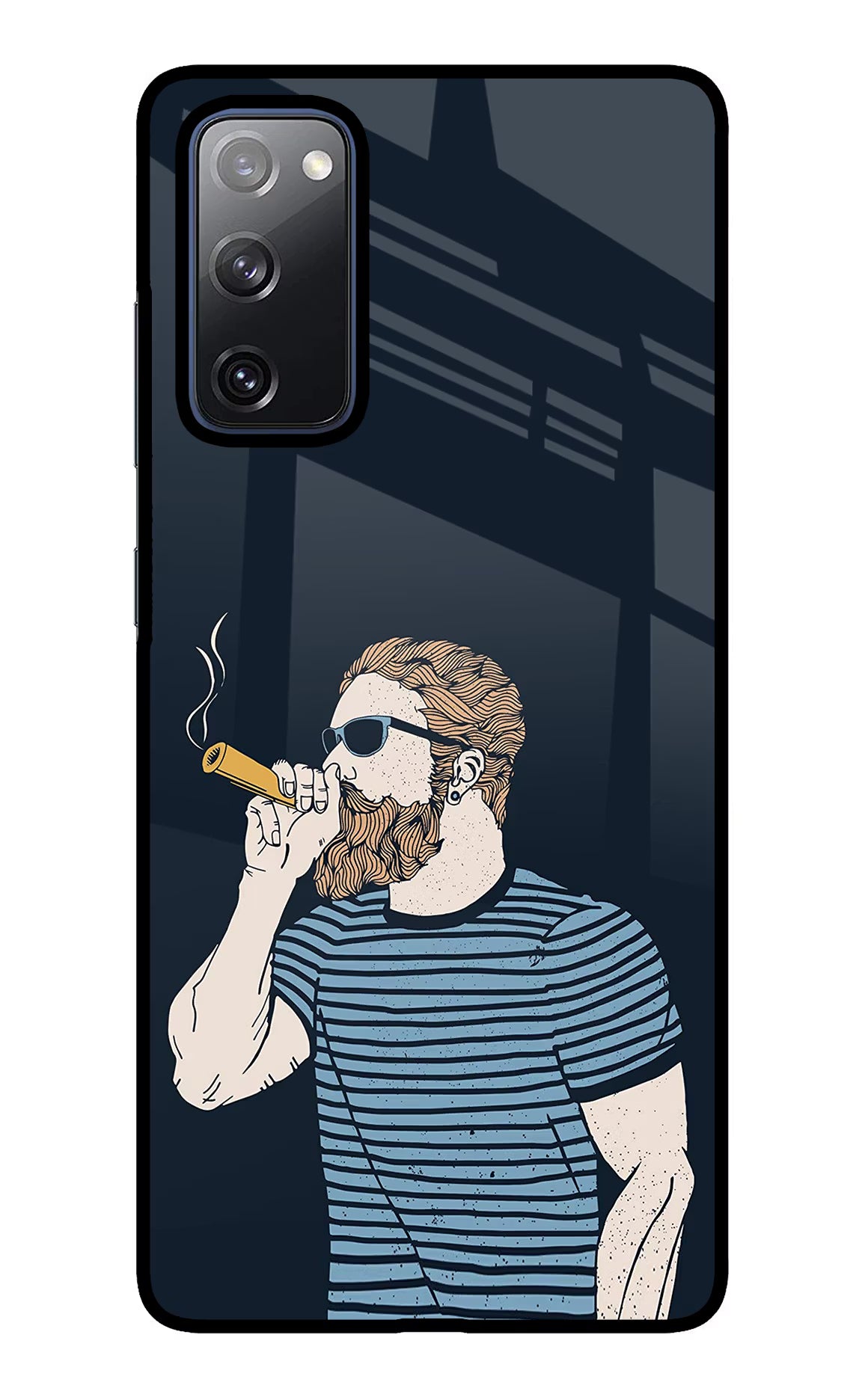 Smoking Samsung S20 FE Glass Case Back Cover by Casekaro
