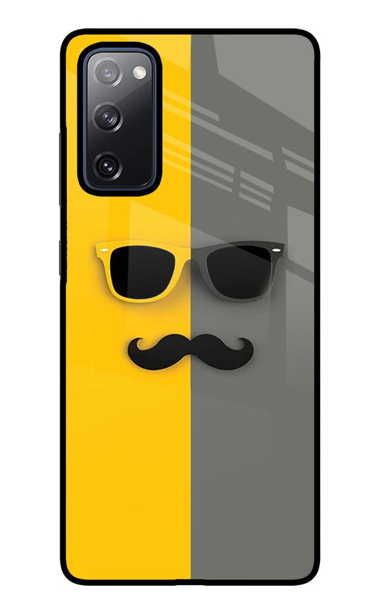 Sunglasses with Mustache Samsung S20 FE Glass Case