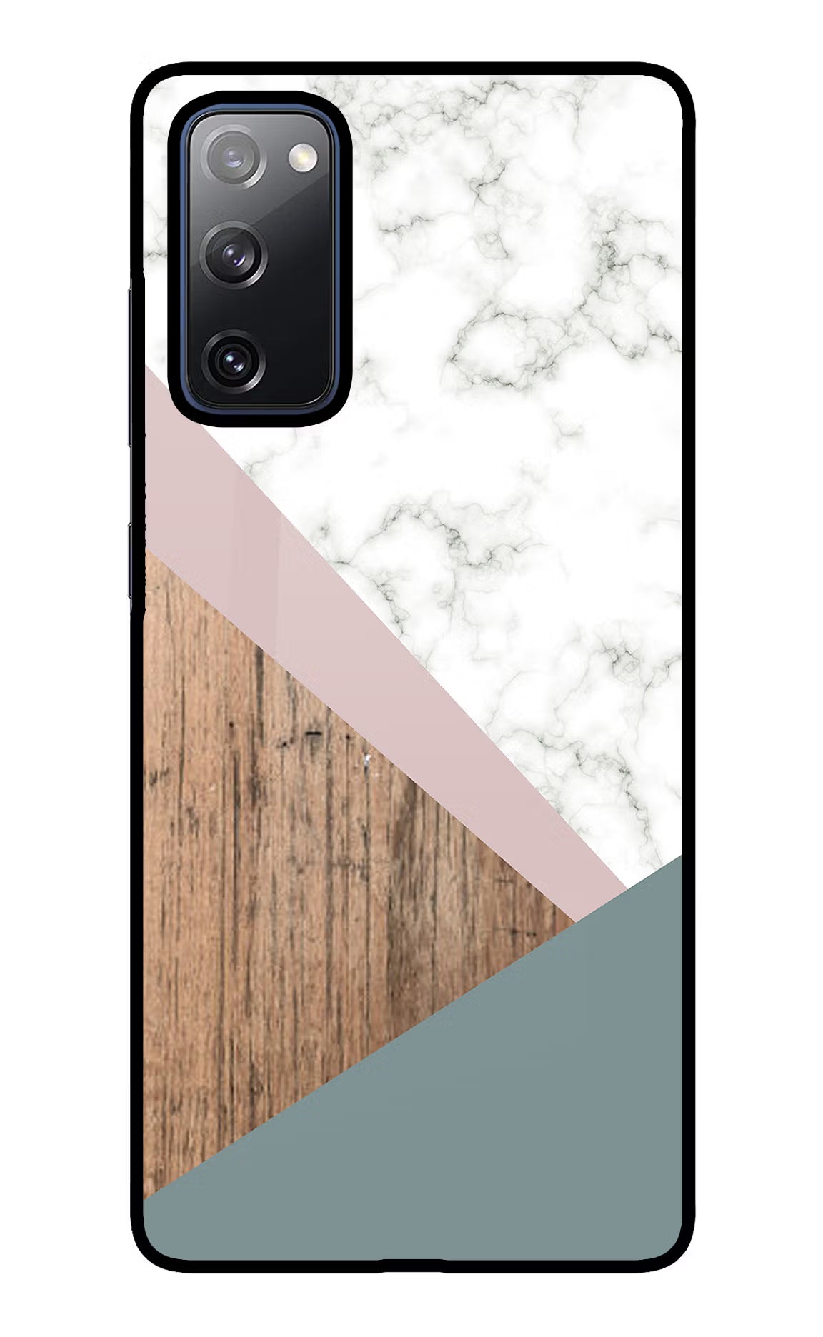 Marble wood Abstract Samsung S20 FE Glass Case Back Cover by Casekaro