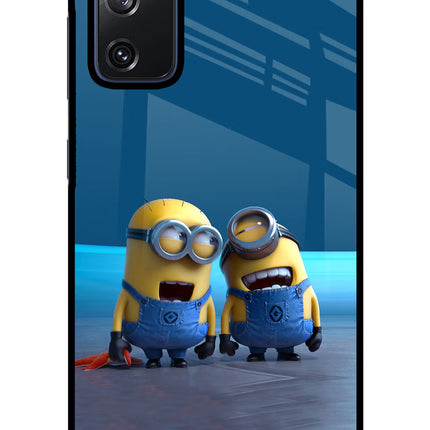 Minion Laughing Samsung S20 FE Glass Case Back Cover by Casekaro
