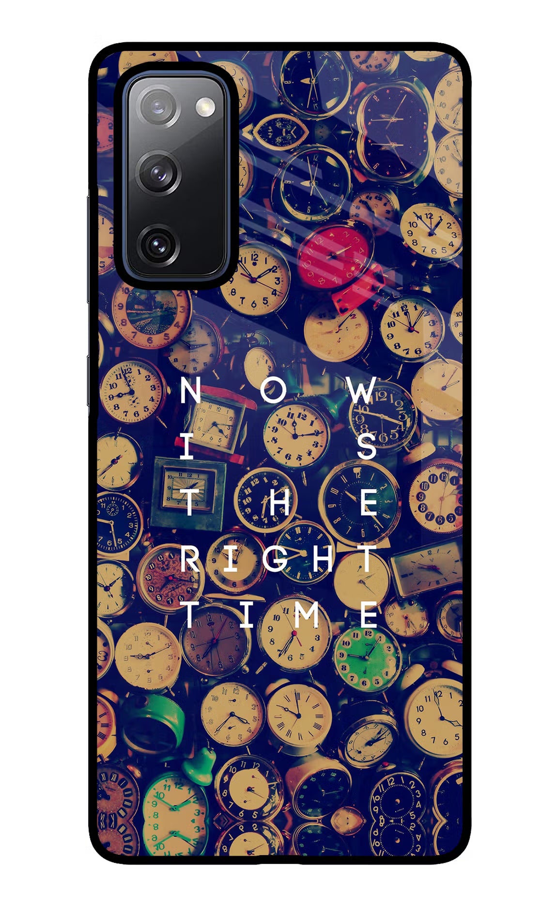 Now is the Right Time Quote Samsung S20 FE Glass Case Back Cover by Casekaro