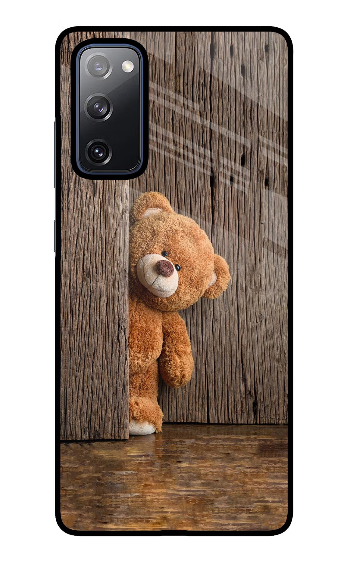 Teddy Wooden Samsung S20 FE Glass Case Back Cover by Casekaro