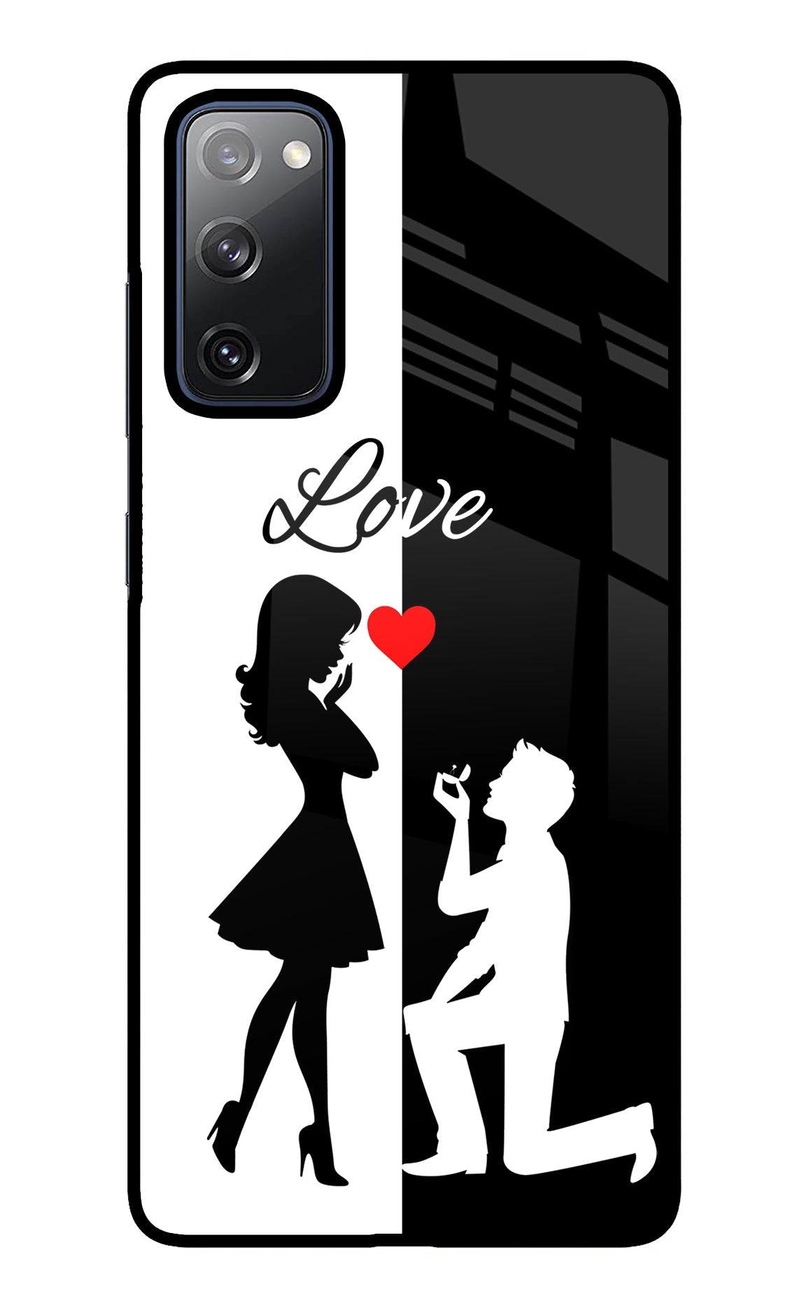 Love Propose Black And White Samsung S20 FE Glass Case