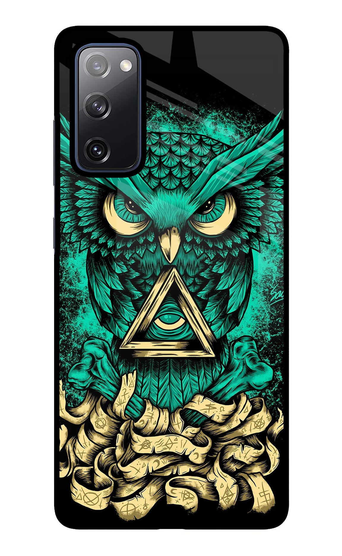 Green Owl Samsung S20 FE Glass Case
