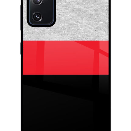 Tri Color Pattern Samsung S20 FE Glass Case Back Cover by Casekaro