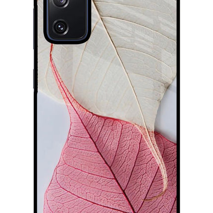 White Pink Leaf Samsung S20 FE Glass Case