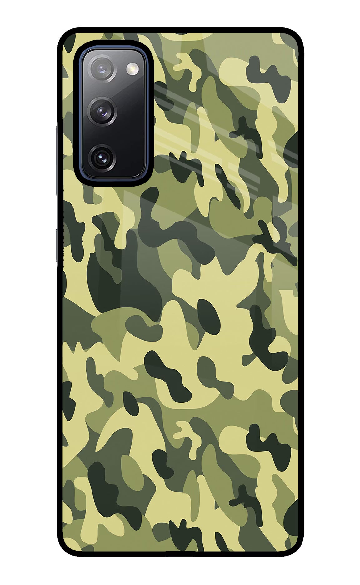Camouflage Samsung S20 FE Glass Case Back Cover by Casekaro