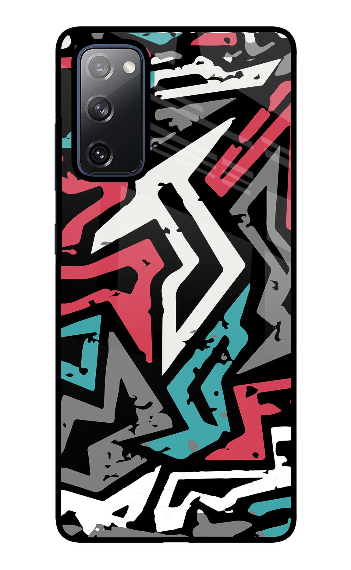 Geometric Graffiti Samsung S20 FE Glass Case Back Cover by Casekaro