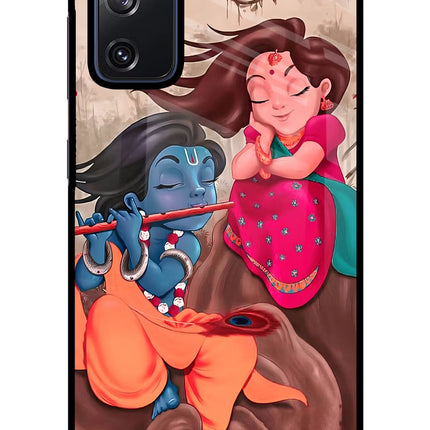 Radhe Krishna Samsung S20 FE Glass Case Back Cover by Casekaro