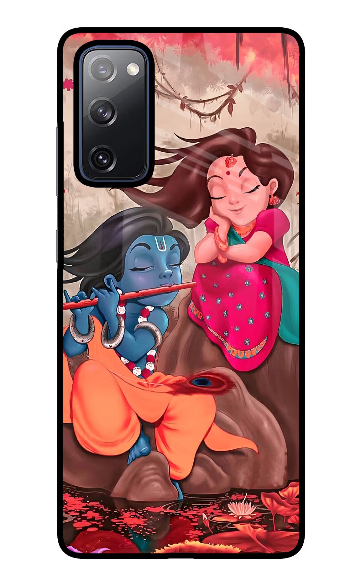 Radhe Krishna Samsung S20 FE Glass Case Back Cover by Casekaro
