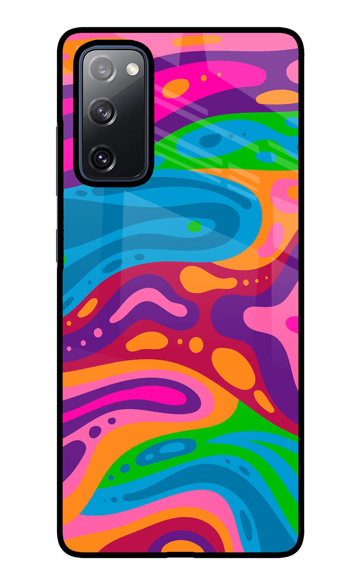 Trippy Pattern Samsung S20 FE Glass Case Back Cover by Casekaro