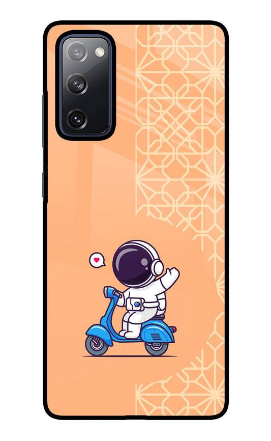 Cute Astronaut Riding Samsung S20 FE Glass Case