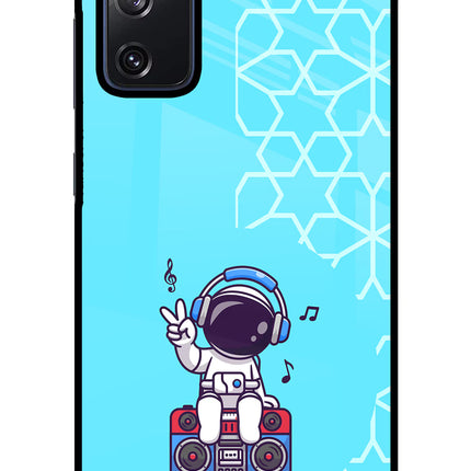 Cute Astronaut Chilling Samsung S20 FE Glass Case
