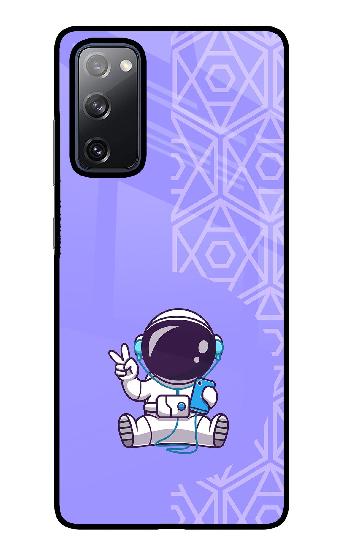 Cute Astronaut Chilling Samsung S20 FE Glass Case