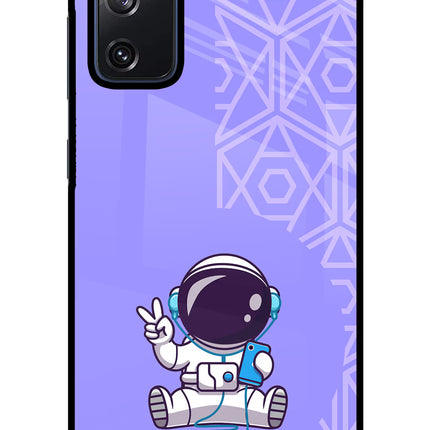 Cute Astronaut Chilling Samsung S20 FE Glass Case