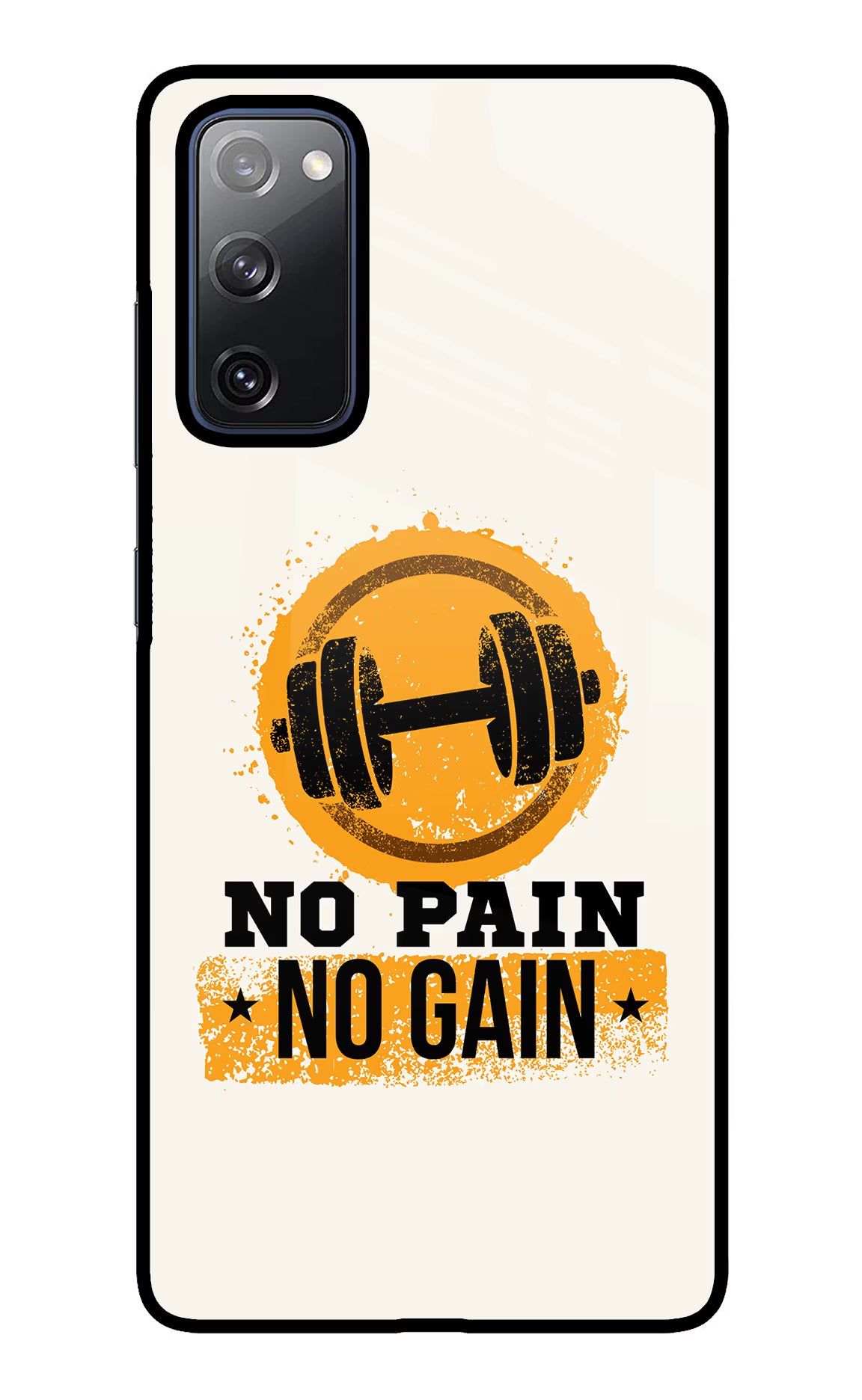 No Pain No Gain Samsung S20 FE Glass Case Back Cover by Casekaro