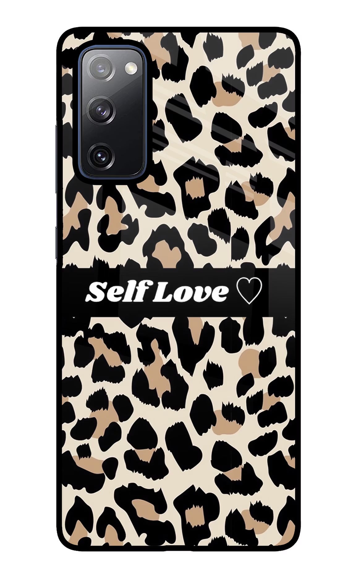Leopard Print Self Love Samsung S20 FE Glass Case Back Cover by Casekaro