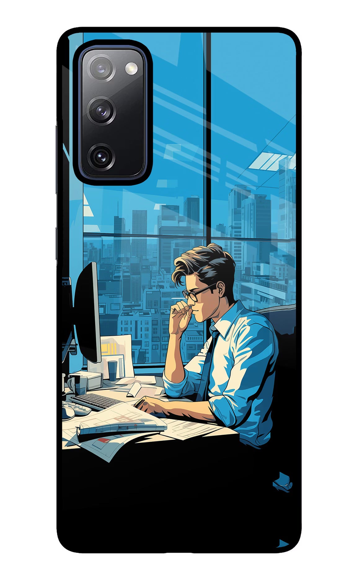 Focused Hustler (AI Generated) Samsung S20 FE Glass Case Back Cover by Casekaro
