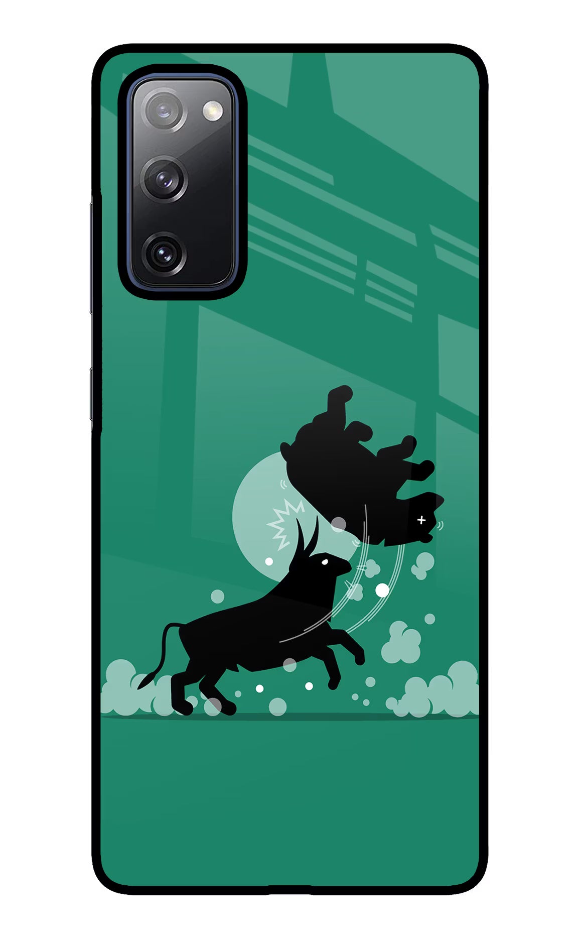 Bull Conqueror Samsung S20 FE Glass Case Back Cover by Casekaro