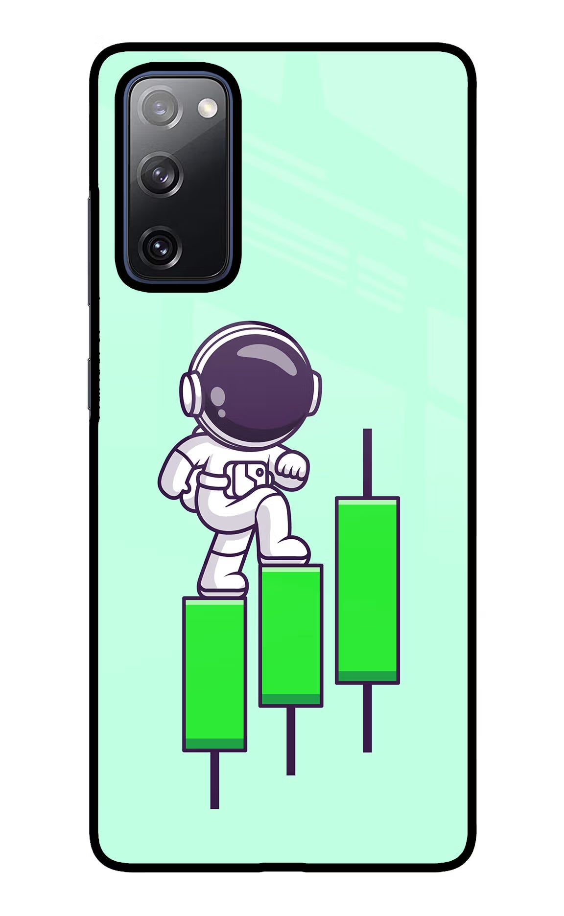 Astronaut Trader Samsung S20 FE Glass Case Back Cover by Casekaro