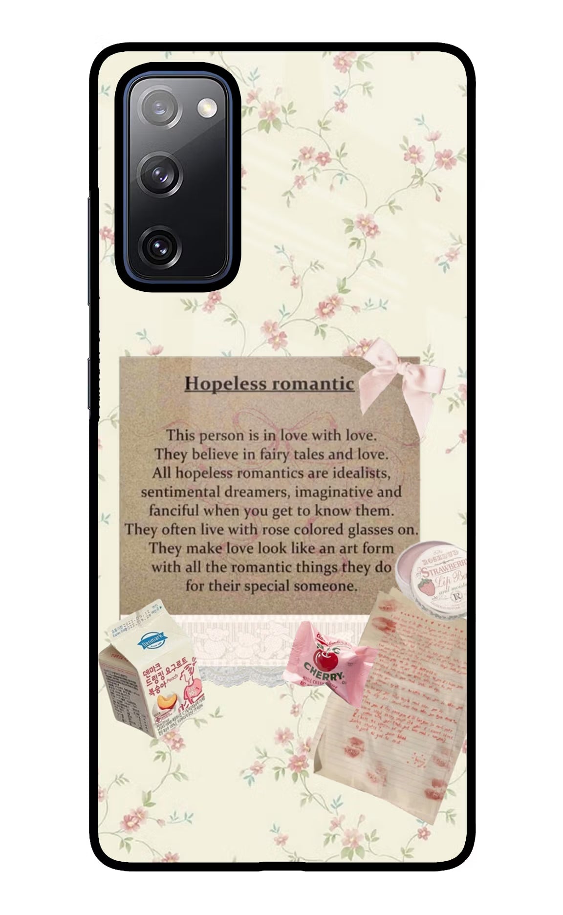 Hopeless Romantic Samsung S20 FE Glass Case Back Cover by Casekaro