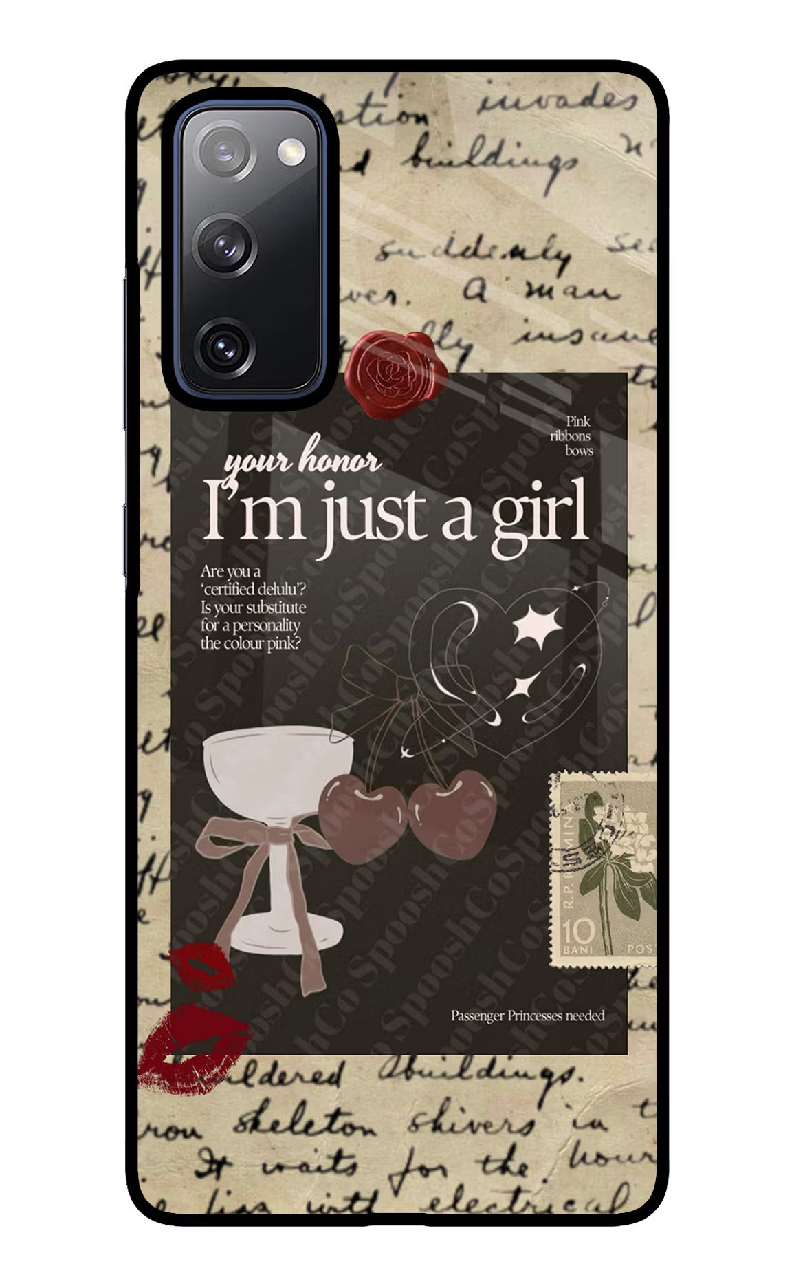 I am just a girl Samsung S20 FE Glass Case Back Cover by Casekaro