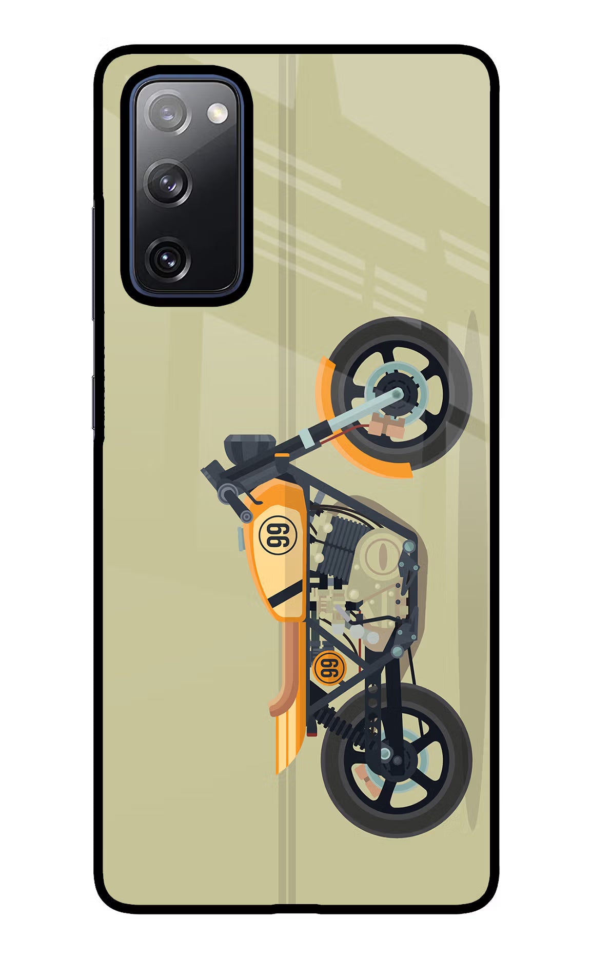 Vertical Speedster Samsung S20 FE Glass Case Back Cover by Casekaro