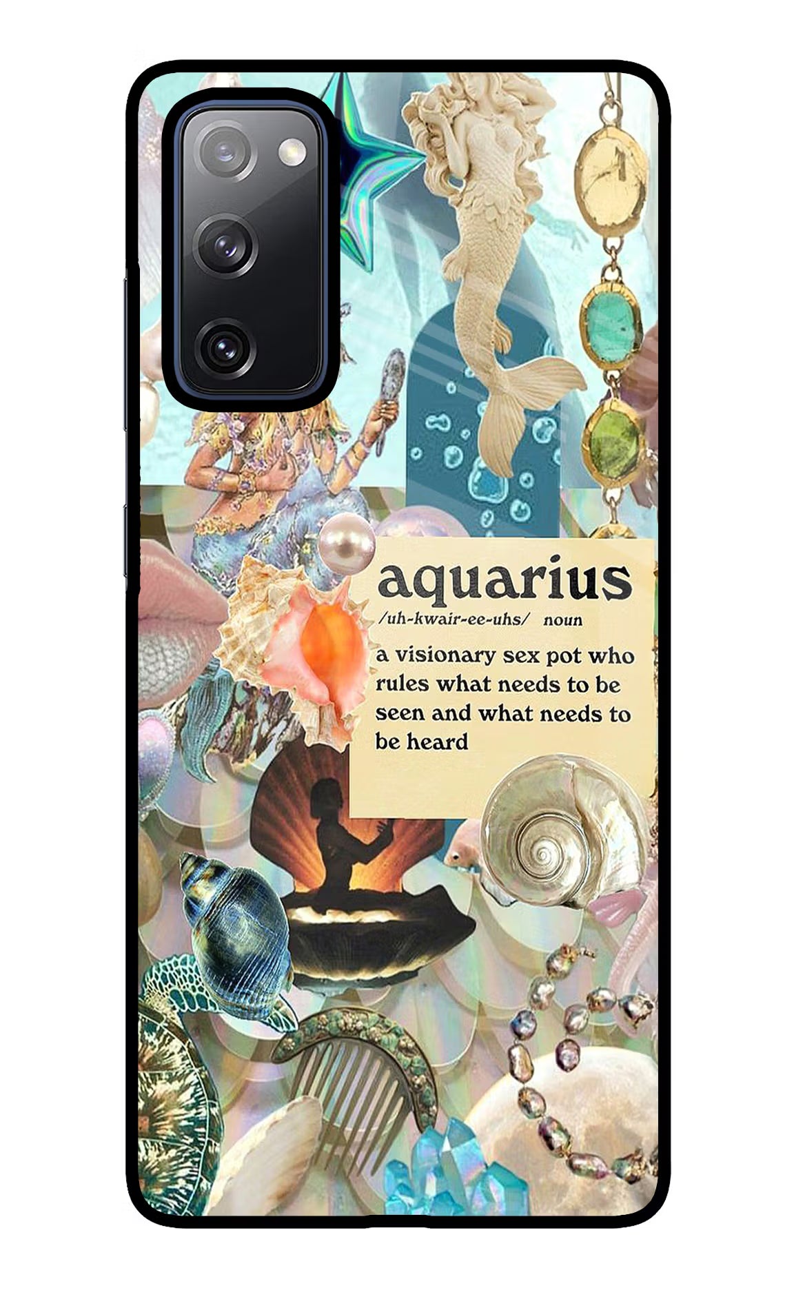 Aquarius Zodiac Samsung S20 FE Glass Case Back Cover by Casekaro