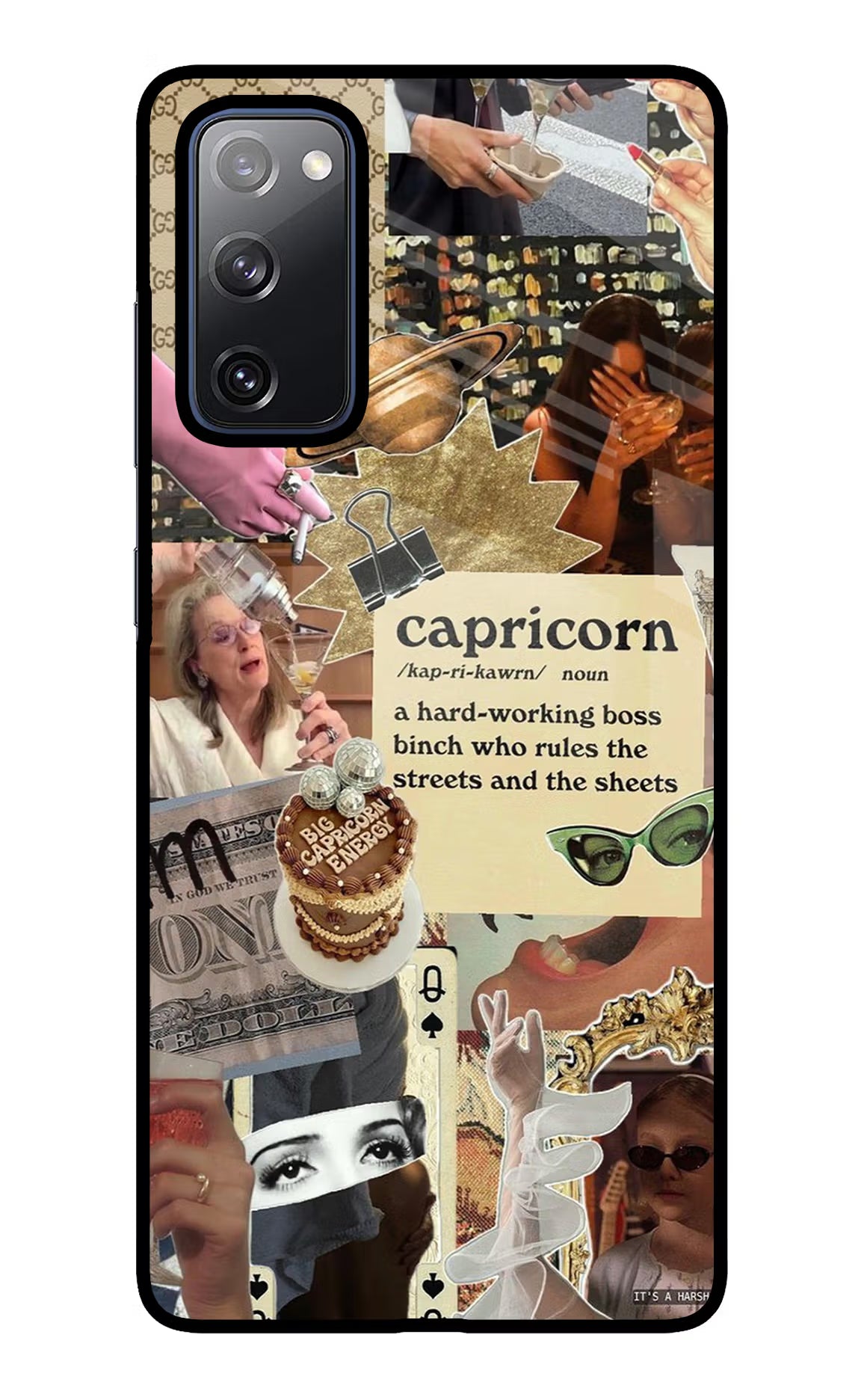 Capricorn Zodiac Samsung S20 FE Glass Case Back Cover by Casekaro