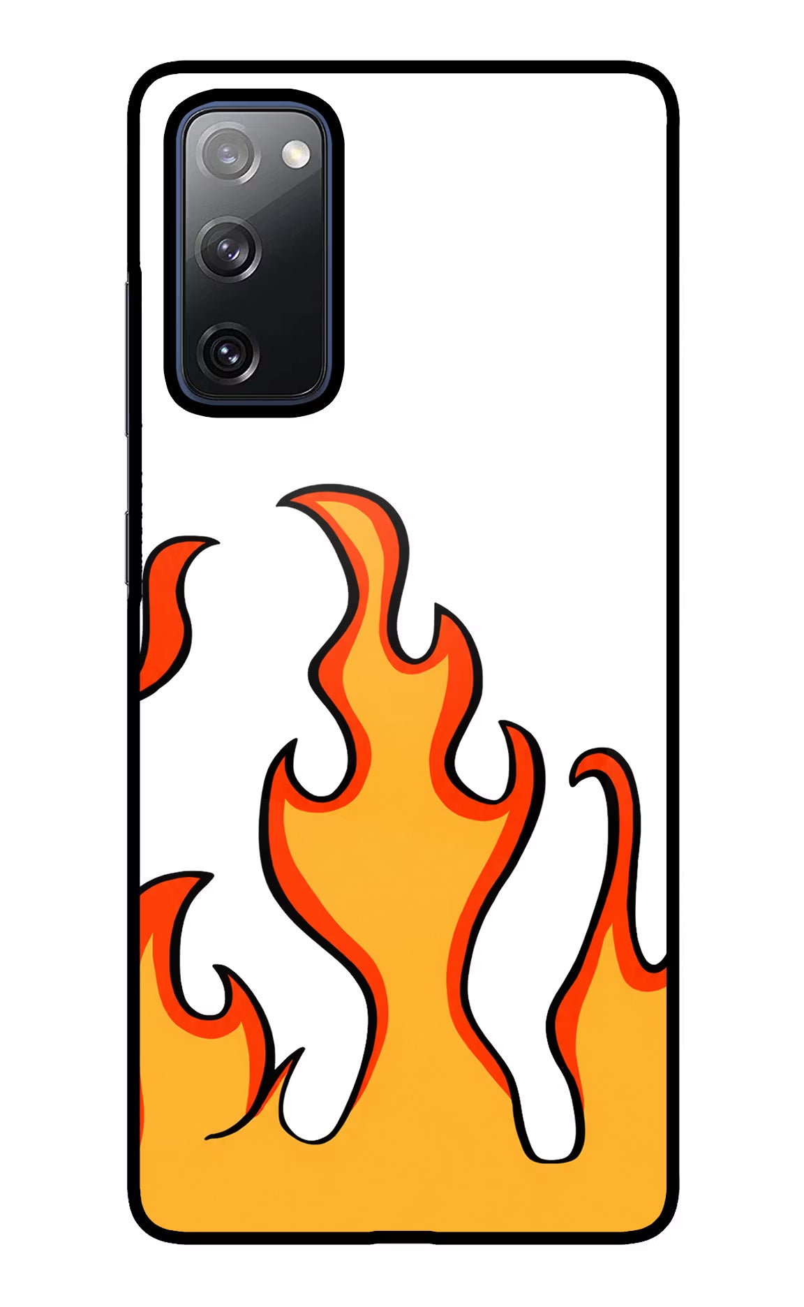 Fired Up – White Samsung S20 FE Glass Case Back Cover by Casekaro