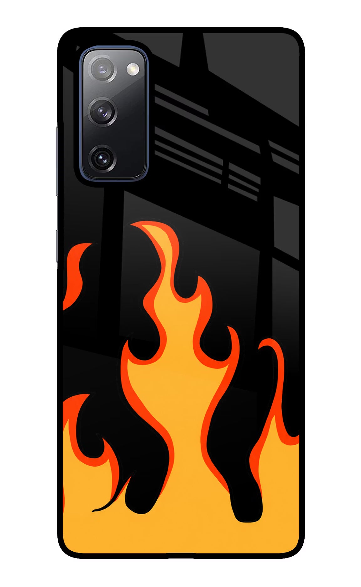 Fired Up – Black Samsung S20 FE Glass Case Back Cover by Casekaro