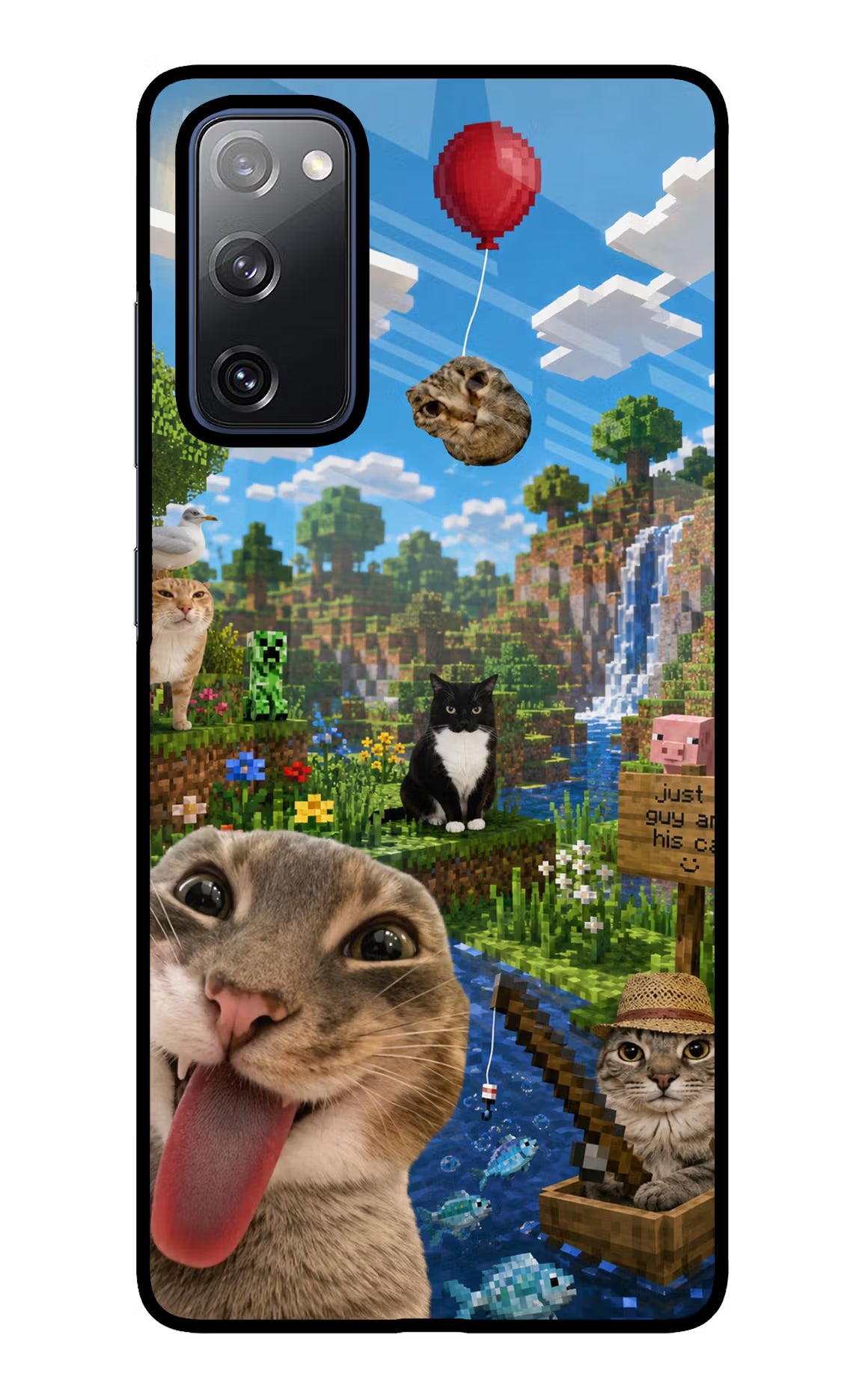 Minecraft Cat Chaos Samsung S20 FE Glass Case