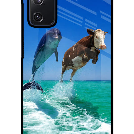 Dolphin vs Cow Samsung S20 FE Glass Case