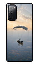 Skydiving Cow Samsung S20 FE Glass Case
