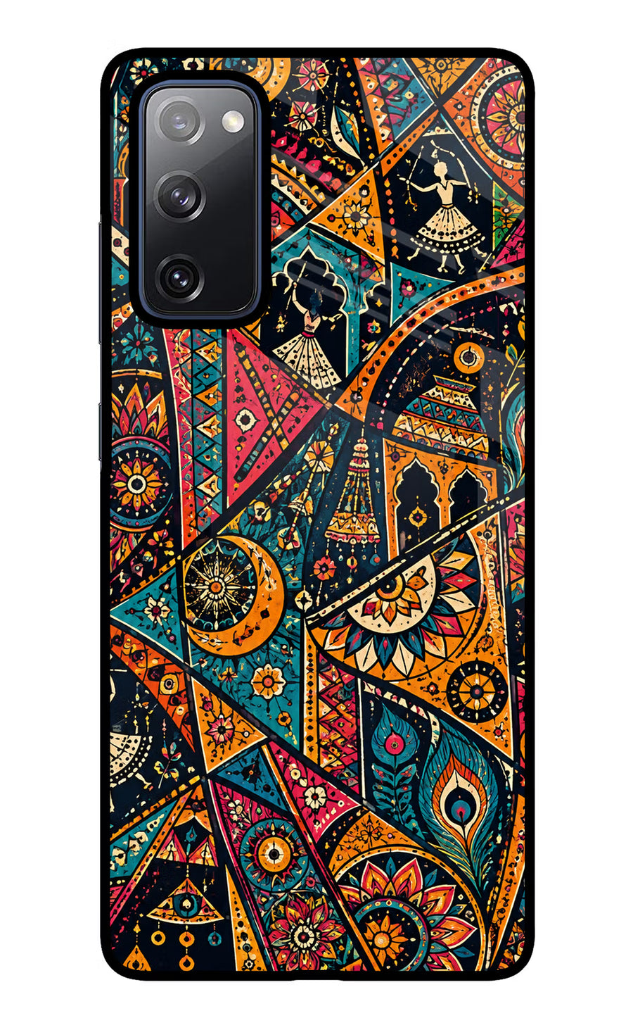 Folk Print Samsung S20 FE Back Cover, Glass case