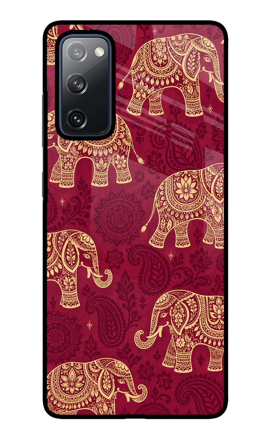 Maroon Elephant Samsung S20 FE Back Cover, Glass case